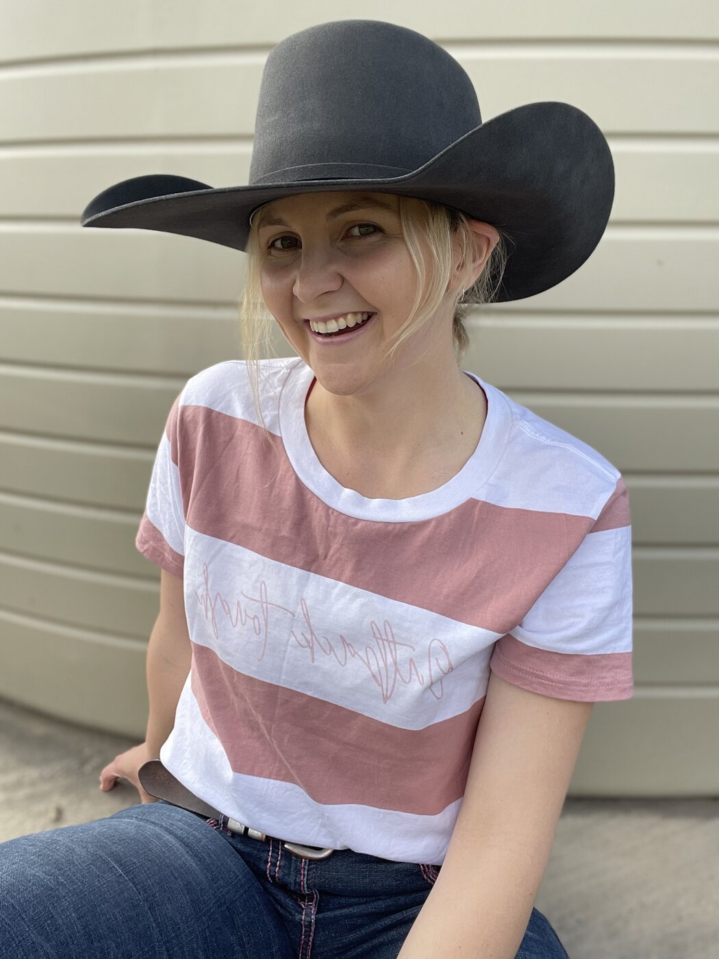 Pink stripe and hat